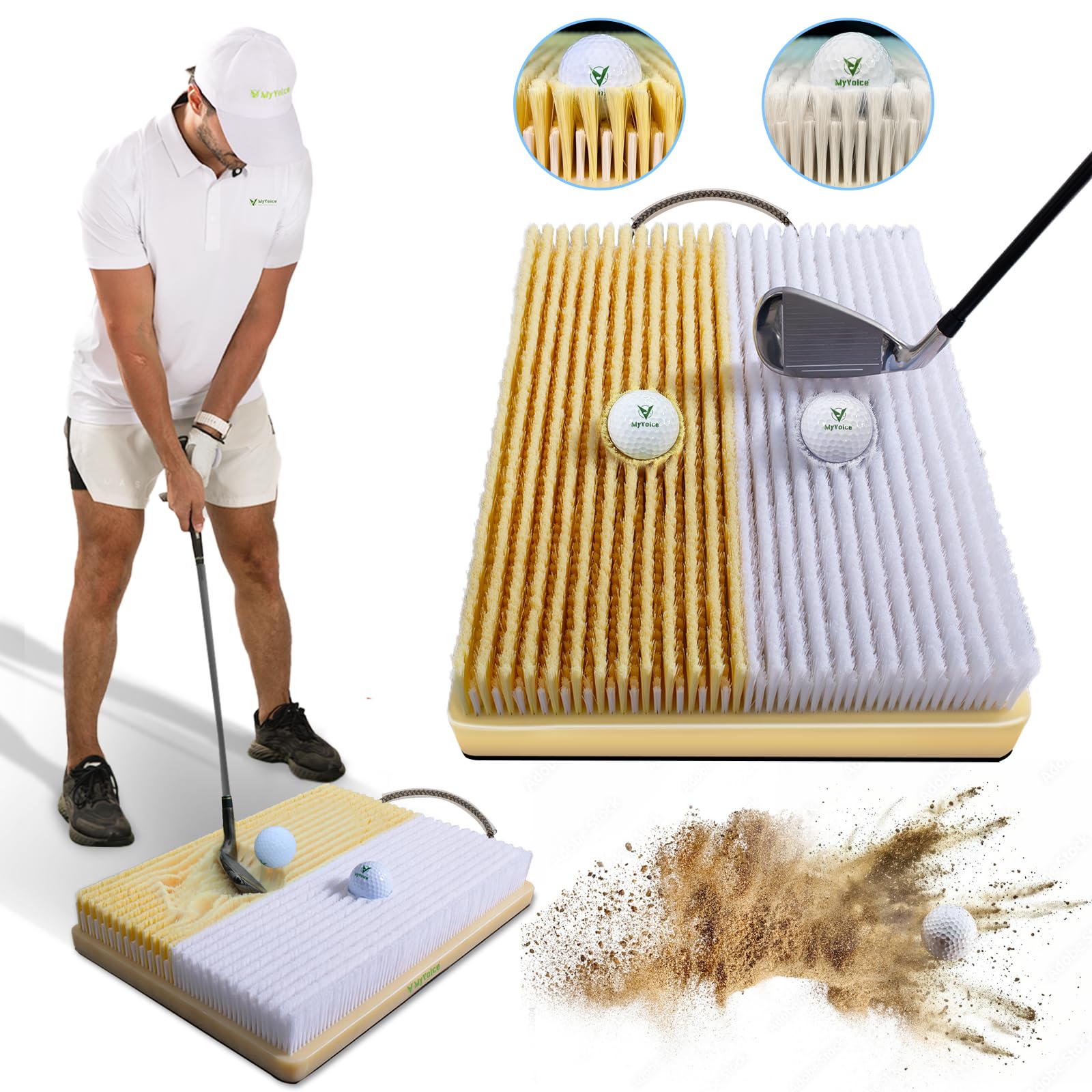 MyVoice Golf Bunker Mat - Realistic Up and Down Sand
